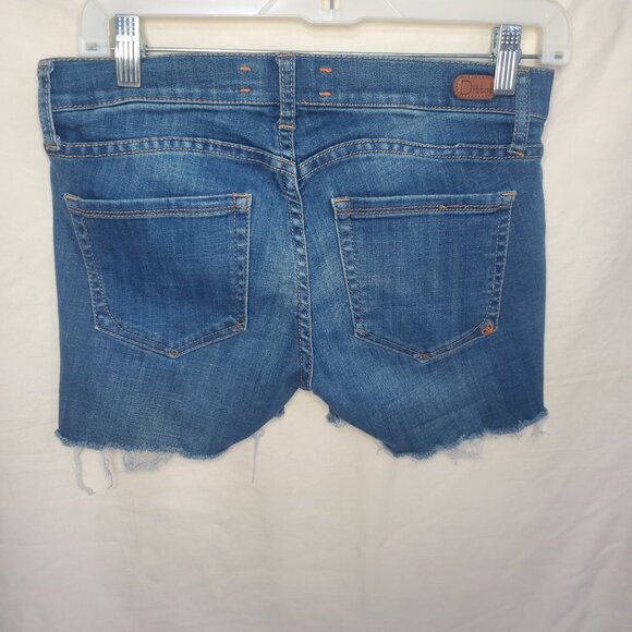 Pre-Loved Women’s Blue Dittos Skinny Flare Mid Rise Shorts Size 27 - Picture 8 of 9